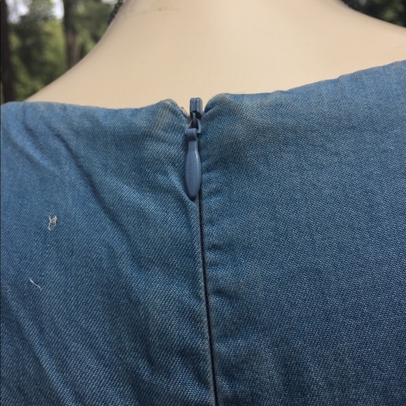 Zara Dresses Zara Woman Premium Collection Ruffle Trim Tensel Denim